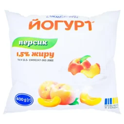 Йогурт "Персик" 1.5% "Дживальдіс" 400 г