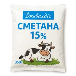 Сметана 15% "Дживальдіс" 350 г