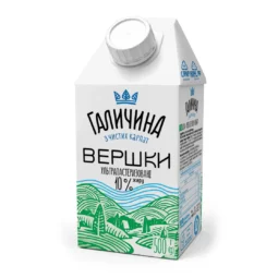 Вершки ультрапастеризовані 10% "Галичина" 500 г