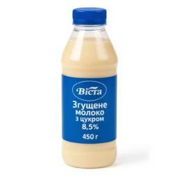 Згущене молоко з цукром 8.5% "Віста" (пляшка ПЕТ 450 г)
