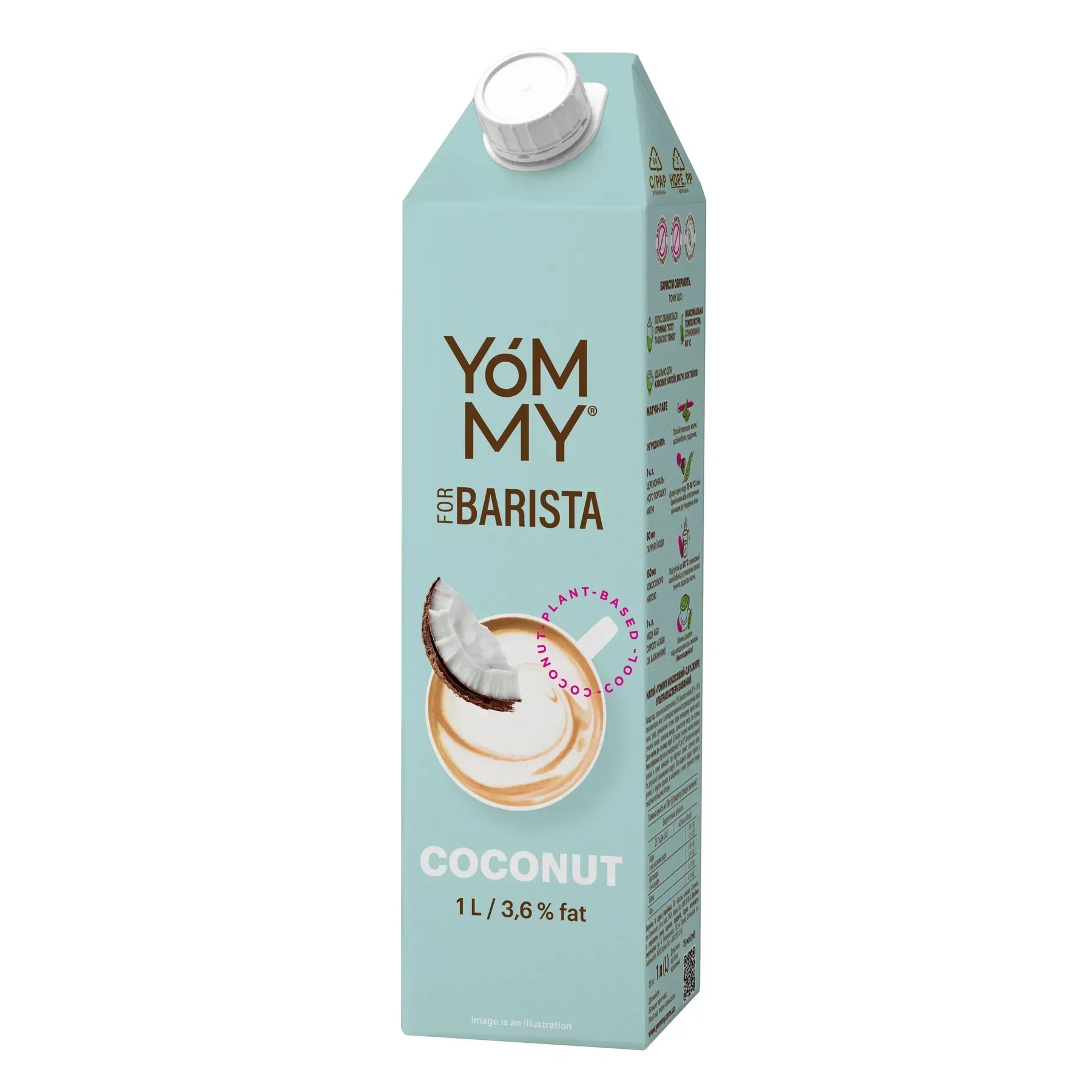 Рослинний напій "YOMMY Кокосовий for Barista" 3.6% "Галичина" 1 л
